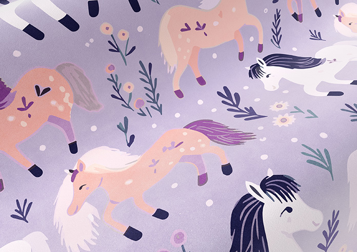 Pony Pals, Lilac - Roman Blind - Image 4